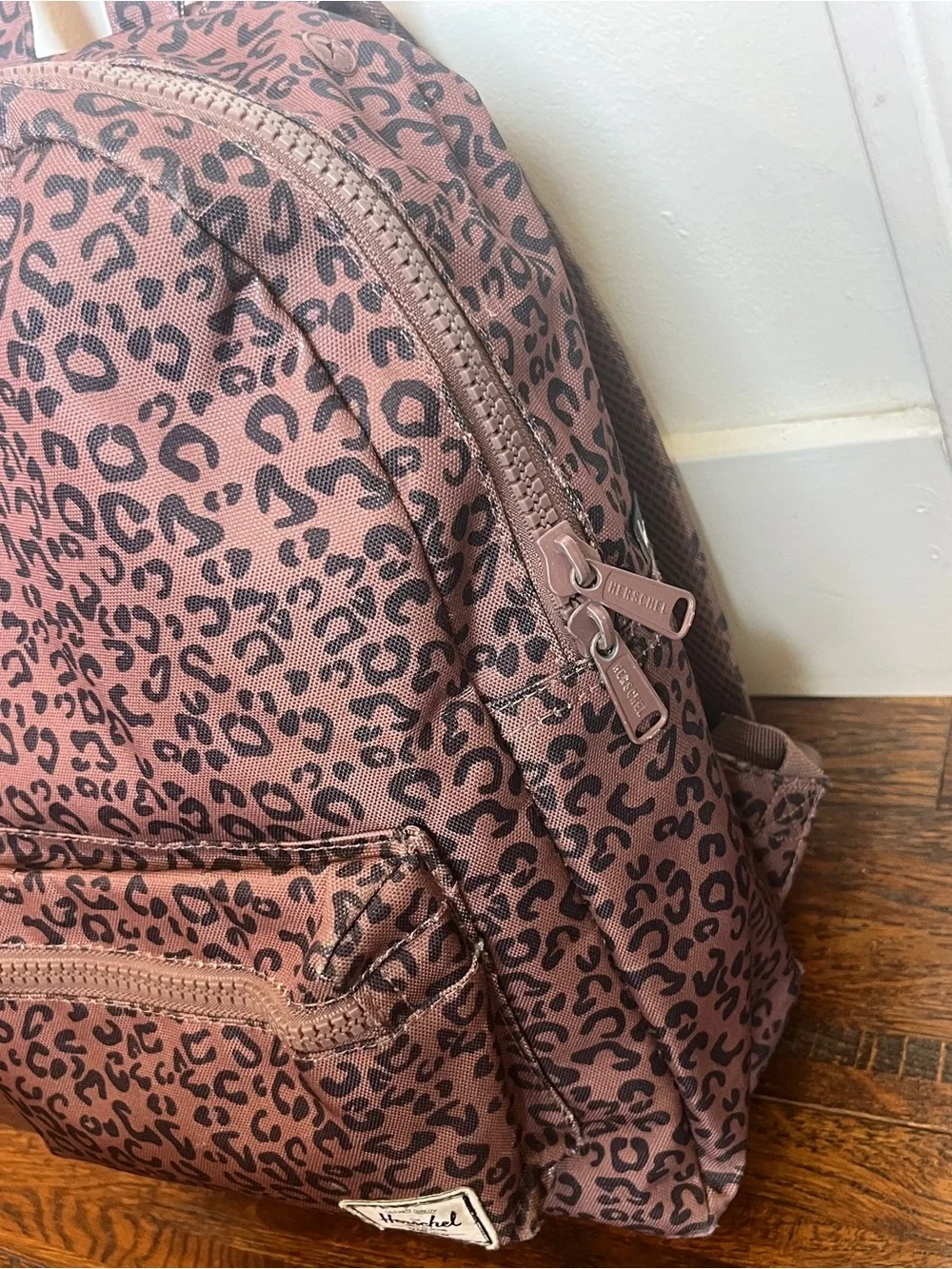 Herschel Leopard Print Backpack — brown & black